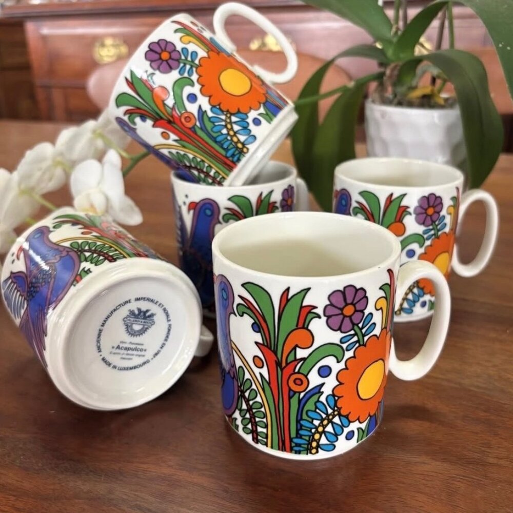 Single (x1) Villeroy & Boch - Acapulco Mug - Vintage Mexican Floral Coffee Cup